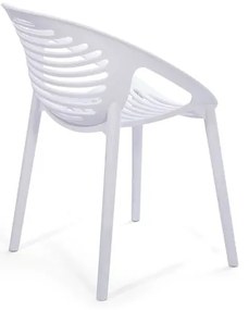 Set mobilier de grădină pentru 6 persoane cu scaune albe Joanna și masă Strong, 210 x 100 cm