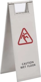 vidaXL Semn pliant pentru podea umedă, oțel inoxidabil