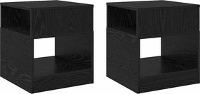 vidaXL Masă laterală 2 pcs Stejar Negru 40,5 x 40 x 45 cm