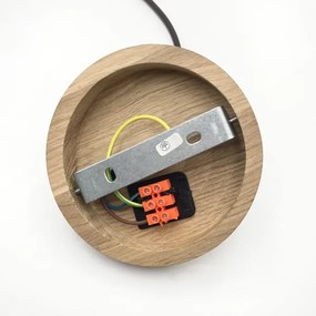 Pendul pe cablu AIDA, 1xE27/60W/230V, Ø 25 cm, stejar/nuc/alb