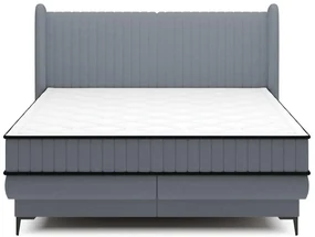 Pat matrimonial 140 cm Dalmo 140 (cu somieră) (cu sp. depozitare) (grafit + negru). 1099663