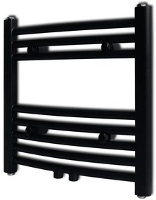 Radiator port-prosop încălzire centrală baie, curbat, negru 480x480 mm