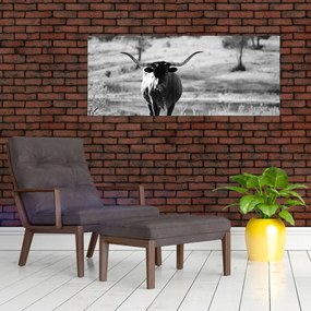 Tablou - Vacă,alb-negru (120x50 cm)