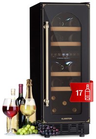 Vinovilla 17 Built-In Duo Vilhelmine Edition, frigider pentru vinuri, 17 sticle, 3 culori, ușă de sticlă
