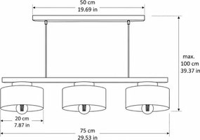 Lustră pe cablu IGNIA 3xE27/60W/230V maro/auriu