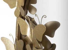 Oglinda decorativa aurie cu rama din metal, ∅ 75 cm, Glam Butterflies Mauro Ferretti