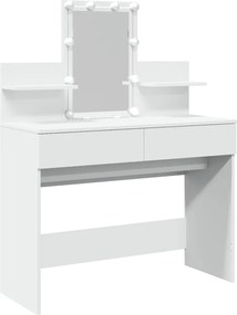 vidaXL Masă de toaletă cu LED, alb, 100x40x130 cm