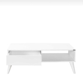 Masuta Cafea cu sertar Adore Living, Alb - Lemn Natural, 110 x 42 x 65 Cm