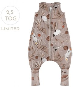 Sac de dormit cu picioare, bumbac 2.5 Tog, Tropical Birds, S, 1-2 ani