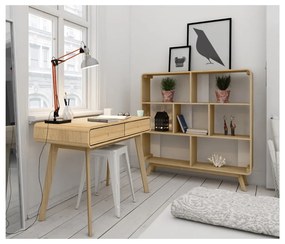 Bibliotecă în culoare naturală cu aspect de lemn de stejar 122x126 cm Caitlin – Støraa