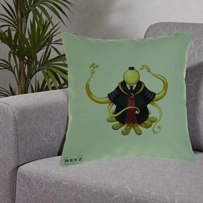 Perna Personalizata Assassination Classroom Koro-sensei, 40x40 cm, Verde, Husa Detasabila, Perna Inclusa, BEKZ®