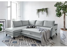 Colțar extensibil cu șezlong pe partea stângă Miuform Charming Charlie L, gri deschis