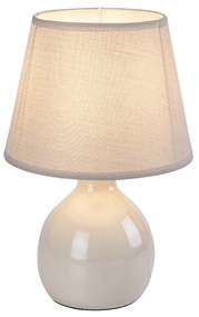 Lampa de masa ceramica si abajur bej Ingrid
