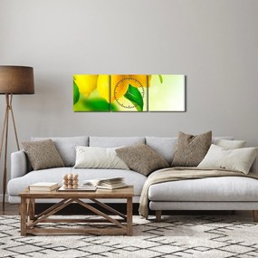 Tablou cu lămâi (cu ceas) (90x30 cm)
