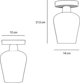 Plafoniera design italian din alama si sticla Talis
