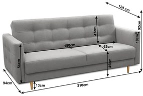 Ansamblu tapitat, material gri, AMEDIA