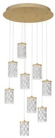 Lustra aurie cu 9 pendule LED PHOS