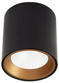 Spot aplicat LED design minimalist TUB negru/auriu