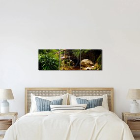Tablou - Pod prin râu (cu ceas) (90x30 cm)