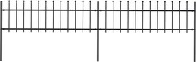 vidaXL Gard de grădină cu vârf tip suliță din oțel, 359x60 cm, negru