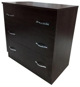 Comoda 3 sertare Wenge, 80x48x82 cm
