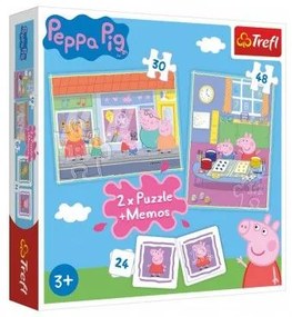 Teddies Peppa Pigg - 2 x puzzle-uri și joc de memorie