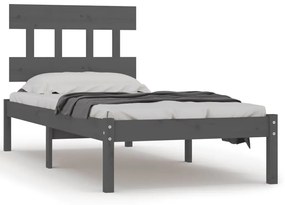 3104705 vidaXL Cadru de pat single, gri, 90x190 cm, lemn masiv