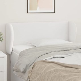 vidaXL Tăblie de pat cu aripioare alb 103x23x78/88 cm piele ecologică