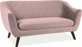 Canapea MOLLY, roz antic - Bluvel 52, stofa catifelata/lemn, 160x85x83
