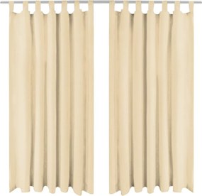 vidaXL Draperii micro-satin cu bride, 2 buc, 140 x 225 cm, bej