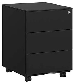Dulap inchidere cu cheie, Songmics, 39 x 45 x 55 cm, 3 sertare, OFC63BK, Negru