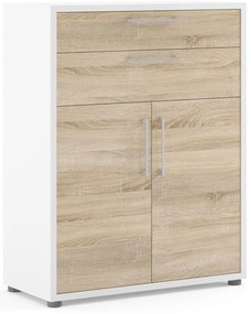 Bibliotecă modulară albă/cu aspect de lemn de stejar 89x113 cm Prima – Tvilum