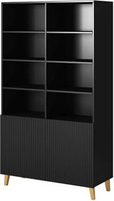 Biblioteca PAFOS, negru, PAL laminat, 101x40x177 cm