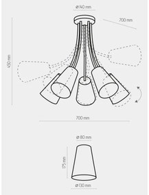 Lustră pentru copii WIRE KIDS 5xE27/15W/230V