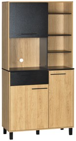 HOMCOM 180cm Kitchen Cupboard, Freestanding Storage Cabinet with Soft Close Doors, Adjustable Shelves and Drawers | Aosom Romania