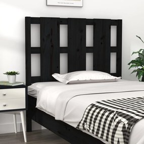 Tablie de pat, negru, 105,5x4x100 cm, lemn masiv de pin 1, Negru, 105.4 x 4 x 100 xm