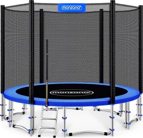Trambulină de grădină MONZANA cu plasă de siguranță și scară de acces - 366 cm