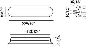 Aplica LED iluminat ambiental NOVO L-50cm bej