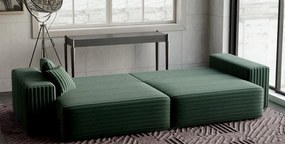 Canapea extensibilă dumonde cu ladă de depozitare si sezut confortabil din spuma high-density, Marbela Ambience Green XXL 295x100 cm