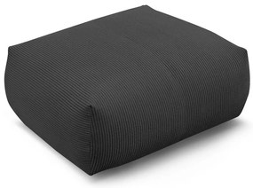 Taburet gri închis cu tapițerie din catifea reiată Voltaire – Bobochic Paris