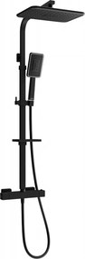 Mexen CQ54 set de duș aplicat cu cap de duș și baterie termostatică, negru/crom - 772505495-71