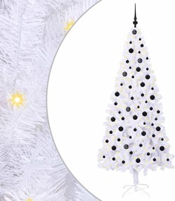 vidaXL Brad de Crăciun artificial cu 300 LED Alb 210 cm PVC și Oțel