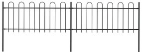 Gard de gradina cu varf curbat, negru, 3,4 x 0,8 m, otel 1, 0.8 m, 3.4 m