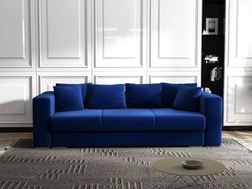 Canapea extensibilă dumonde cu ladă de depozitare si sezut confortabil din spuma high-density, Gloria Royal Blue 240x100 cm