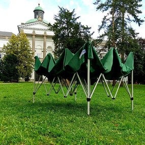 Cort pavilion pliabil 3x4,5m - cu 3 pereți - Verde