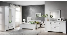 Dormitor Oriana Set, 5 piese, pat, dulap, comoda, noptiere