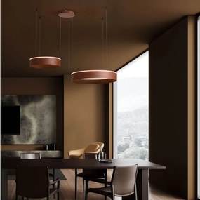 Lustra LED design circular OLIVIA maro inchis