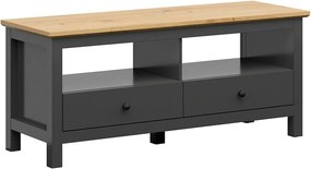 Comoda TV HESEN, gri grafit/stejar artisan, PAL melaminat, 137x47x59 c