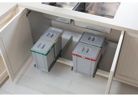 Coș de gunoi de plastic pentru deșeuri selecționate/încorporat 8 + 8 + 8 l Ecofil - Elletipi