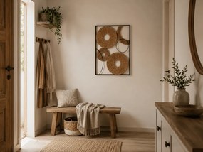 Decoratiune de perete CIRCLES metalica 48x68 cm, maro
